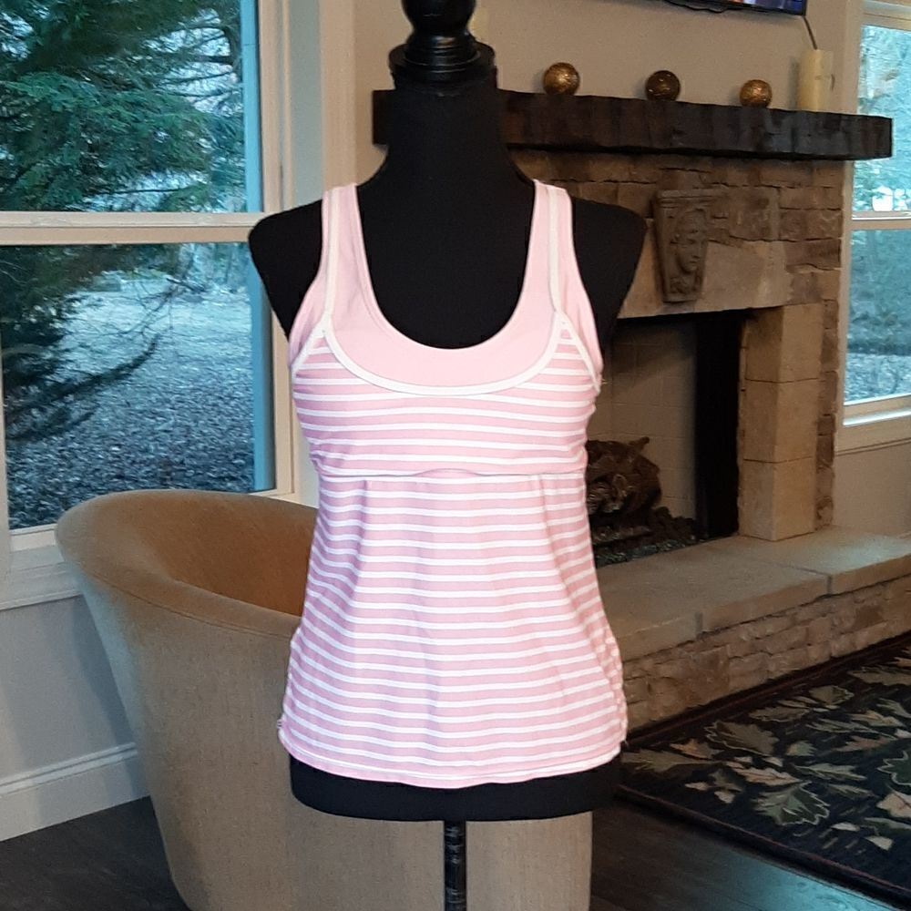 Pink and White Padded Racerback Athletic Gear